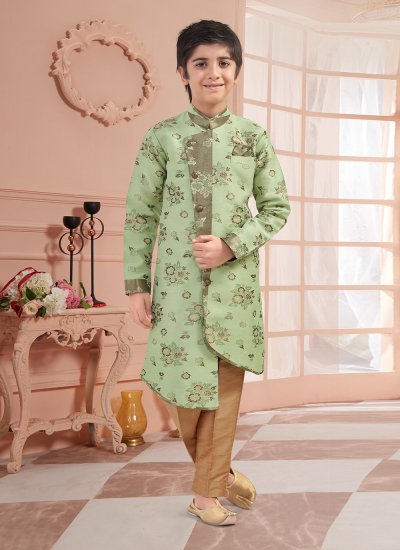 Tiptop Jacquard Green Fancy Kurta Pyjama