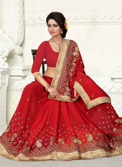 Transcendent Georgette Red Casual Saree