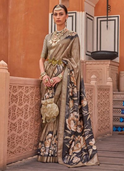 Trendy Multi Colour Silk Contemporary Saree