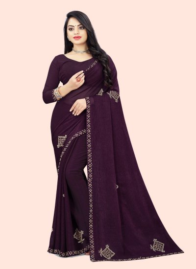 Trendy Saree Lace Shimmer in Purple