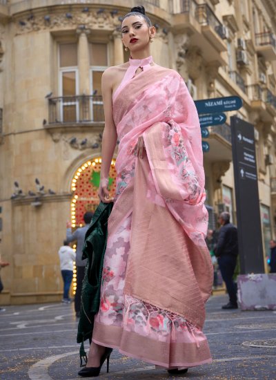 Trendy Saree Weaving Brasso in Pink