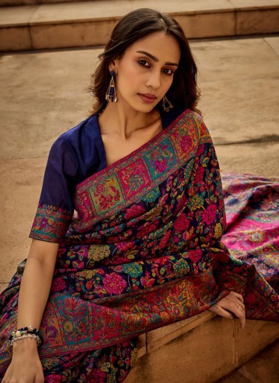 Trendy Saree Woven Silk in Multi Colour