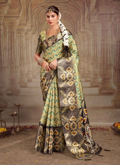 Tussar Silk Saree in Multi Colour