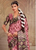 Tussar Silk Trendy Saree in Pink