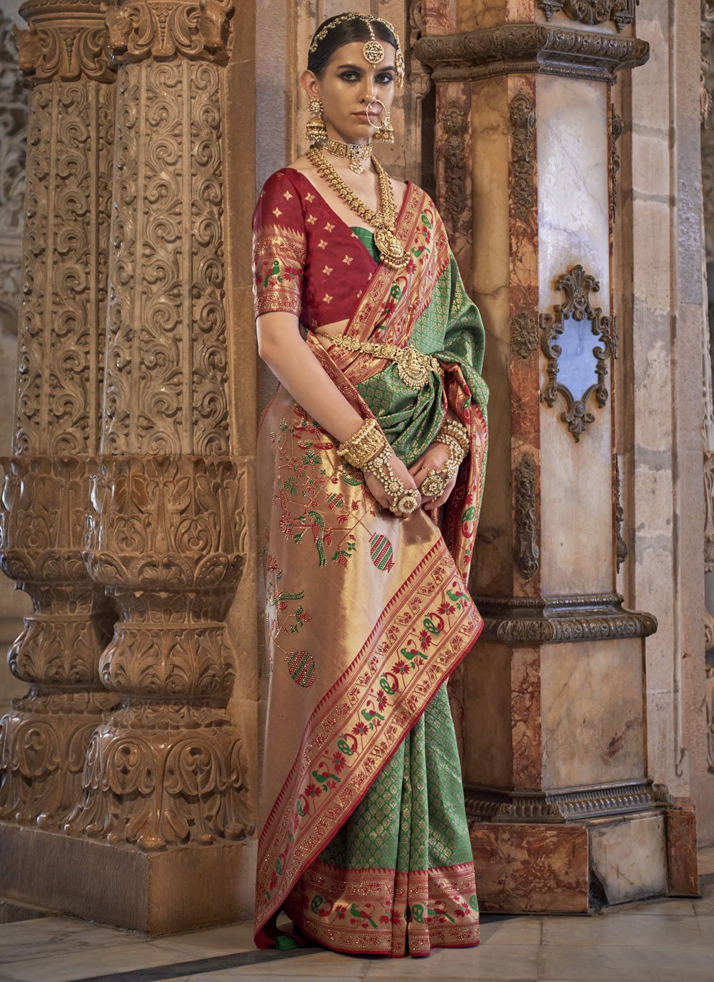 Maroon bridal hotsell silk saree