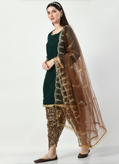 Versatile Green Faux Georgette Readymade Salwar Suit