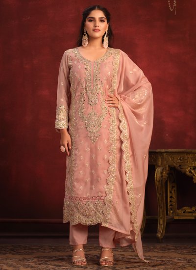 Viscose Salwar Kameez in Pink