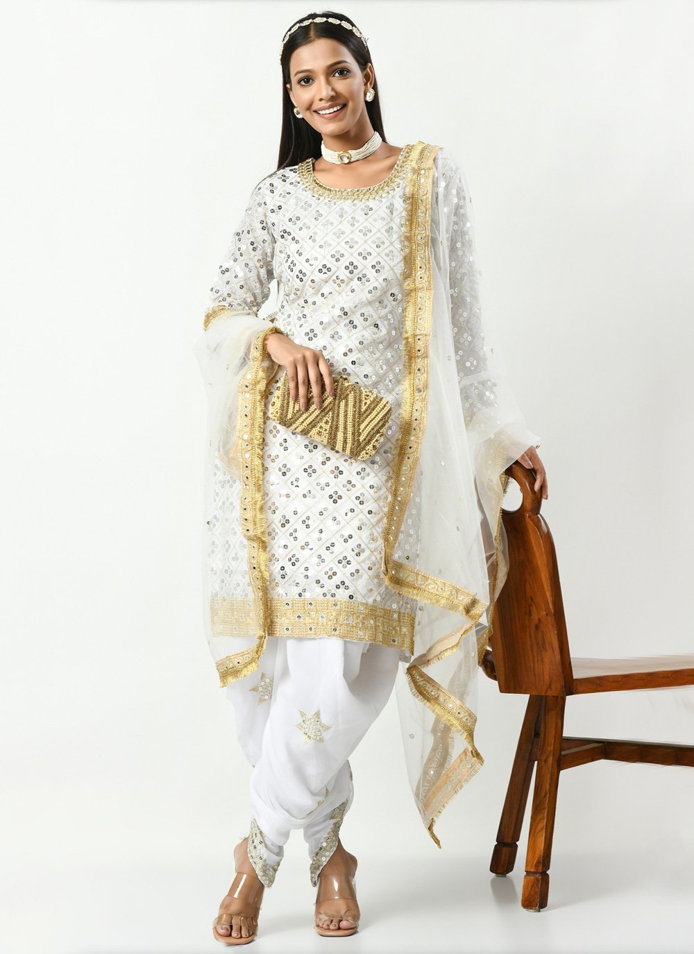 Buy Black Peach Georgette Patiala Salwar Suit Online - 1596 | Andaaz Eid  Store