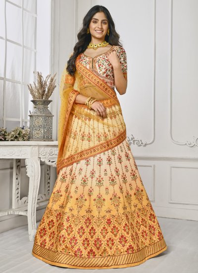 Beige color heavy designer lehenga for engagement and wedding – Joshindia