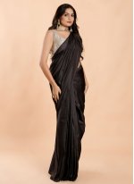 Adorning Silk Black Trendy Saree