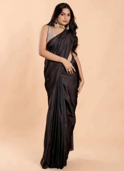 Adorning Silk Black Trendy Saree