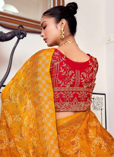 Alluring Foil Print Casual Traditional Saree