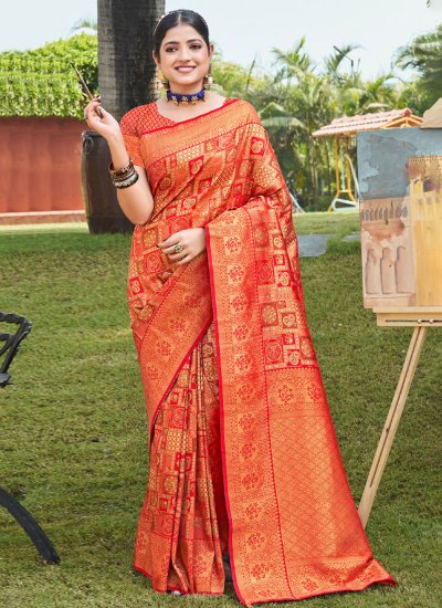 Girlish Booti Work Half N Half Designer Saree