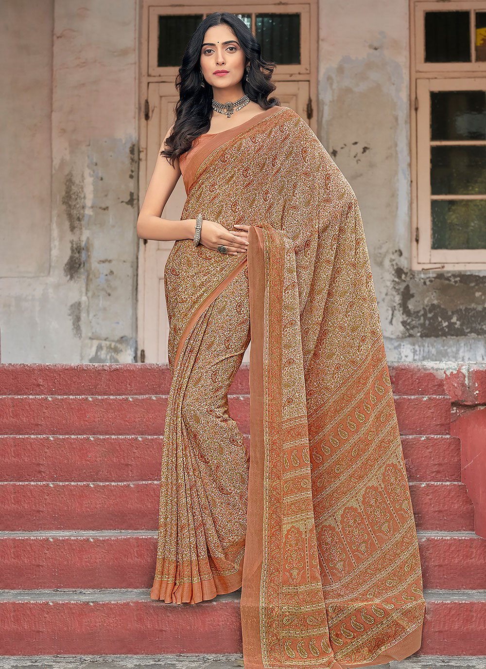 Appealing Chiffon Printed Trendy Saree