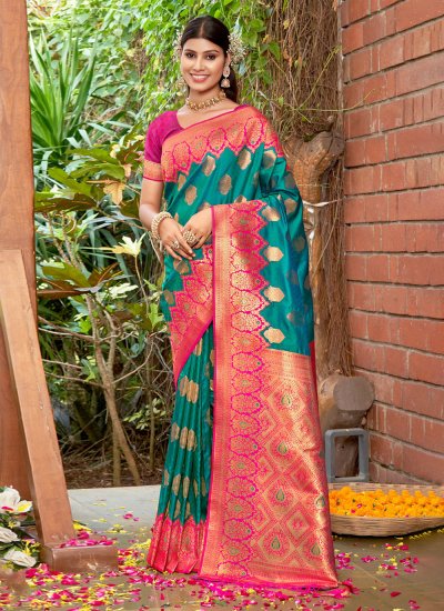 Appealing Rama Banarasi Silk Traditional Designer Saree