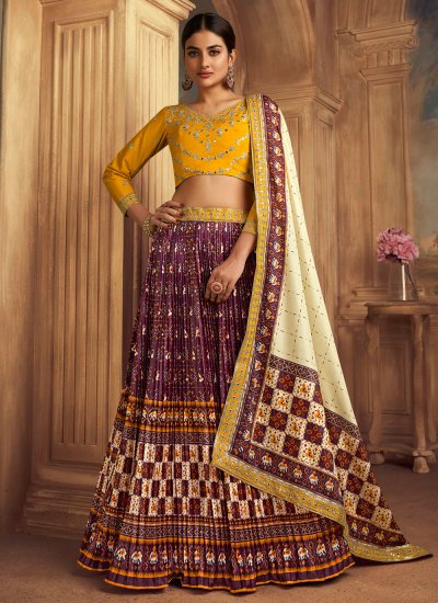 Buy Marvellous Purple Color Designer Velvet Fancy Embroidered Wedding Wear Lehenga  Choli | Lehenga-Saree