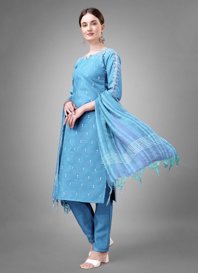 Astonishing Blue Readymade Salwar Suit