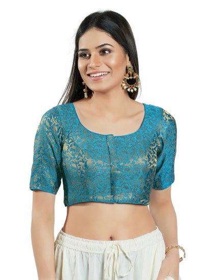 Brocade Blouse in Teal