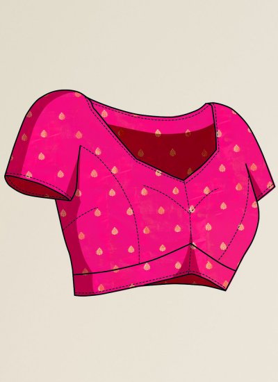 Demure Pink Silk Designer Traditional Saree