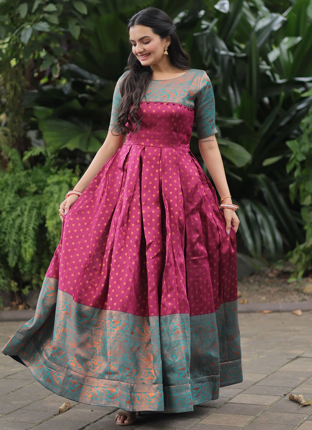 Dignified Weaving Designer Gown -