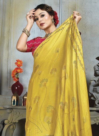 Eye-Catchy Chiffon Embroidered Contemporary Saree