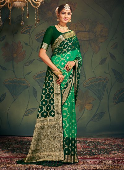 Flawless Green Weaving Classic Saree