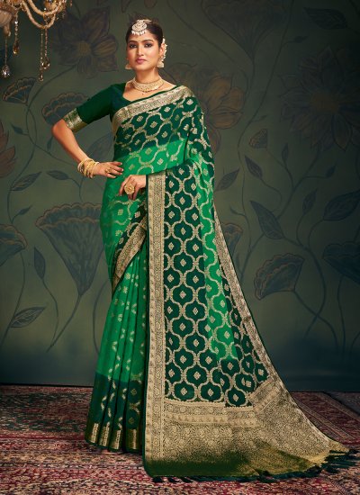 Flawless Green Weaving Classic Saree