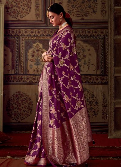 Georgette Contemporary Saree in Purple