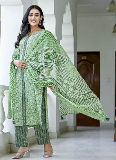 Green Color Readymade Suit