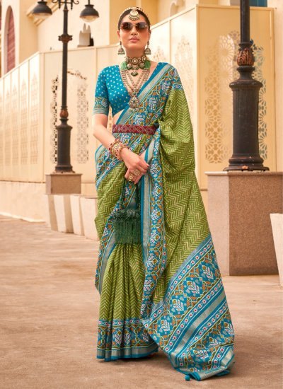 Green Reception Silk Designer Traditional Saree