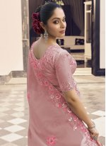 Haute Pink Georgette Designer Traditional Saree