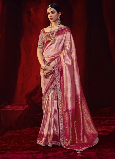 Intriguing Magenta and Pink Traditional Saree