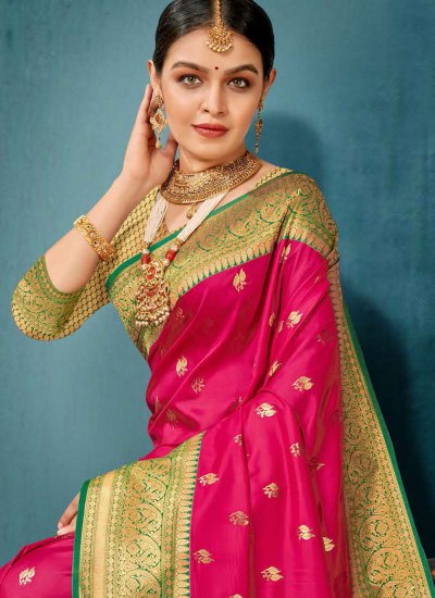 Invaluable Silk Woven Trendy Saree