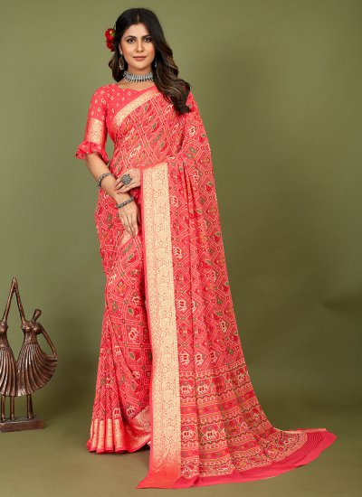 Lively Georgette Printed Contemporary Style Saree