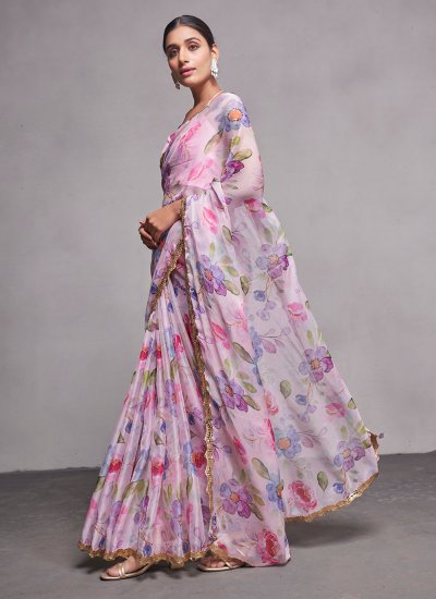Magnificent Printed Multi Colour Trendy Saree