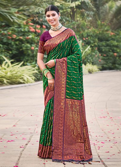 Majestic Weaving Sea Green Classic Designer Saree