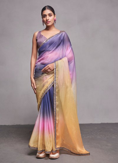 Mesmeric Multi Colour Printed Contemporary Saree