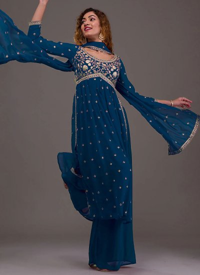 Morpeach  Georgette Embroidered Designer Salwar Suit