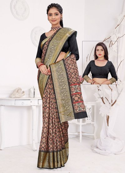 Multi Colour Silk Trendy Saree