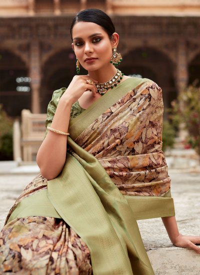 Multi Colour Woven Crepe Silk Classic Saree