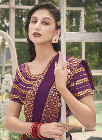 Noble Purple Designer Saree