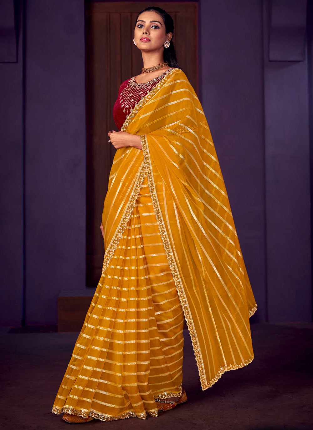 Simple Party wear saree - Evilato Online shopping