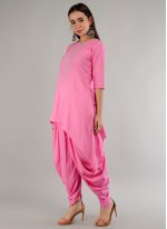 Pink Rayon Lace Designer Salwar Suit