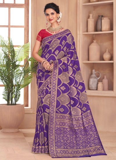 Buy online Women's Banarasi Saree With Blouse from ethnic wear for Women by  Silk Land for ₹1539 at 53% off | 2024 Limeroad.com