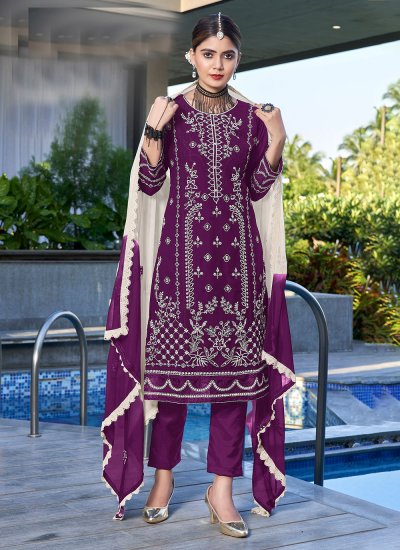 Purple Festival Georgette Salwar Suit