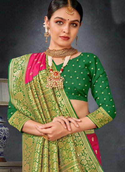 Rani Silk Woven Classic Saree