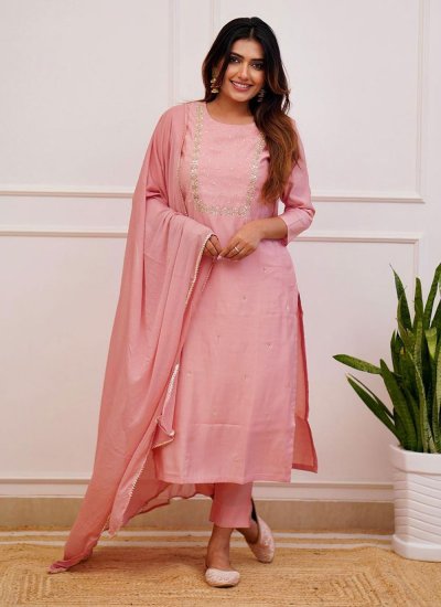 Peach satin embroidered palazzo suit 5404 | Party wear dresses, Sharara  designs, Indian ethnic wear