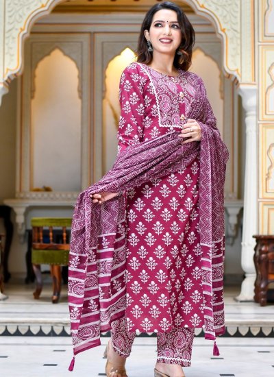 readymade cotton punjabi dress Printed Cotton Punjabi Suit in Black
