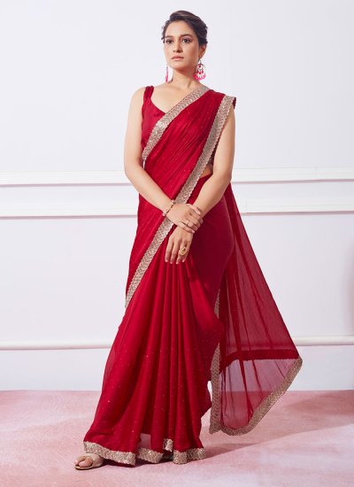 Silk Classic Saree in Red