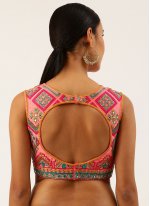 Silk Embroidered Pink Designer Blouse